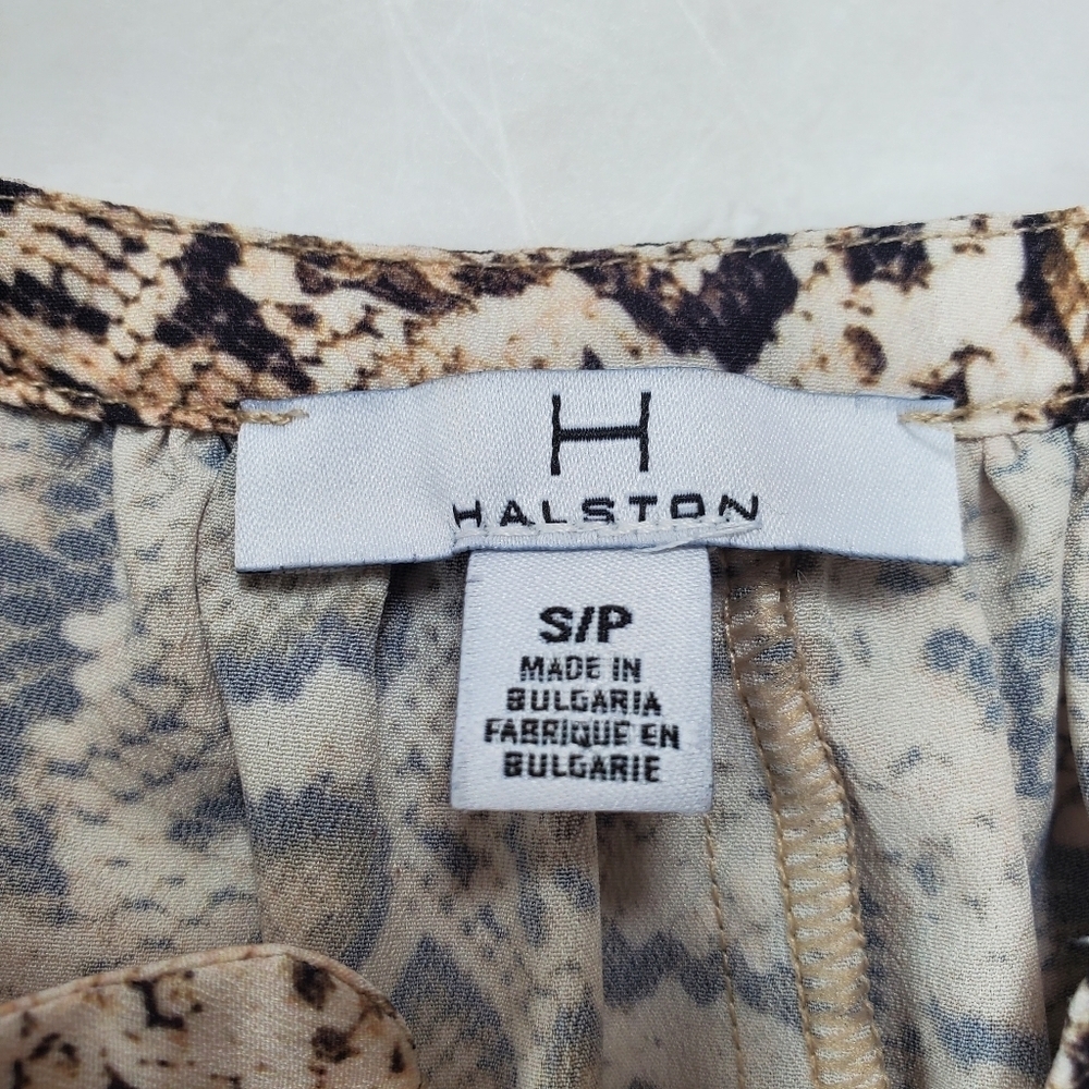 H Halston Python Snakeskin Short Sleeve Popover B… - image 5